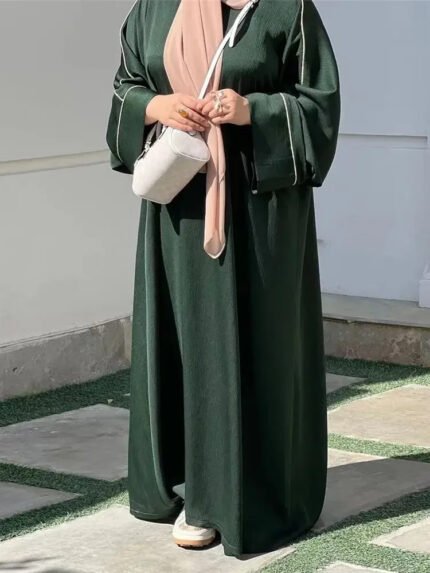 رمضان عباية ساتان دامن دبي فستان متواضع إسلام قفطان إسلامي فساتين أفريقية للنساء كبايا فيستدوس رداء نسائي Musulmane